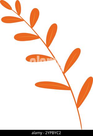 Feuille pour la saison des fêtes. Automne gratitude simple Thanksgiving Leaf. Feuille de chêne dorée et verte. Un symbole Thanksgiving. L'élégance de la récolte Illustration de Vecteur