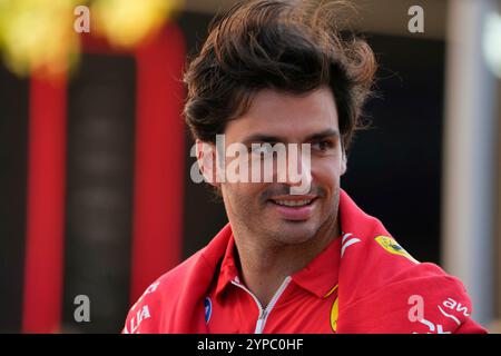 29 novembre 2024, circuit international de Losail, Doha, formule 1 Qatar Airways Qatar Grand Prix 2024, en photo Carlos Sainz Jr. (ESP), Scuderia Ferrari HP Banque D'Images