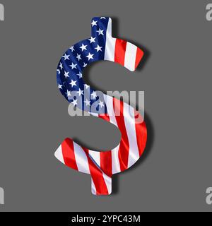 Devise Dollar américain conçu avec les couleurs du drapeau national Banque D'Images