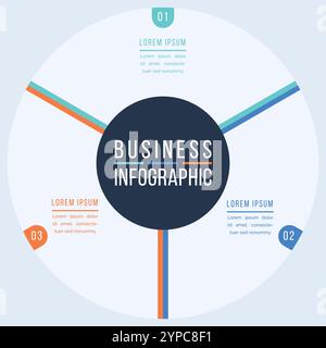 Business Infographic design 3 étapes, objets, éléments ou options modèle de cercle d'affaires infographique Illustration de Vecteur