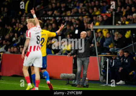 Broendby, Danemark. 29 novembre 2024. Broendby IF moeder AAB i Superligaen paa Broendby Stadion Fredag den 29. novembre 2024 crédit : Ritzau/Alamy Live News Banque D'Images