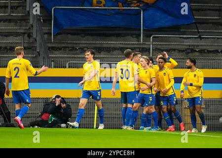 Broendby, Danemark. 29 novembre 2024. Broendby IF moeder AAB i Superligaen paa Broendby Stadion Fredag den 29. novembre 2024 crédit : Ritzau/Alamy Live News Banque D'Images