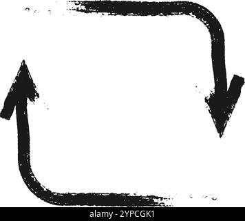 Les flèches opposées forment un rectangle. Symbolisant un processus continu. Mise en évidence de la continuité et de la circularité. L'esquisse dessinée à la main capture le flux et les directi Illustration de Vecteur