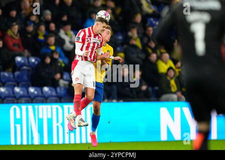 Broendby, Danemark. 29 novembre 2024. Broendby IF moeder AAB i Superligaen paa Broendby Stadion Fredag den 29. novembre 2024 crédit : Ritzau/Alamy Live News Banque D'Images