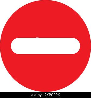 Signe moins rouge, icône moins, icône mathématique, bouton rond de signe de croix, symbole mathématique, symbole négatif, signe soustrait Illustration de Vecteur