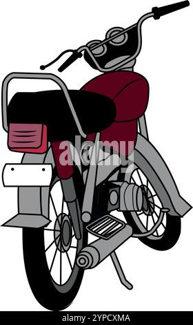 Pakistan Honda CD 70 moto, illustration vectorielle avec fond isolé. illustration vectorielle graphique de motocycle vintage. Moto rouge. Illustration de Vecteur