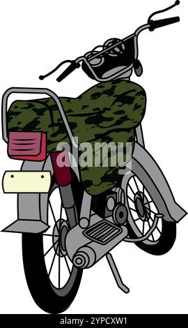 Pakistan Honda CD 70 moto, illustration vectorielle avec fond isolé. illustration vectorielle graphique de motocycle vintage. Moto rouge. Illustration de Vecteur