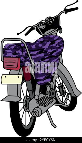 Pakistan Honda CD 70 moto, illustration vectorielle avec fond isolé. illustration vectorielle graphique de motocycle vintage. Moto rouge. Illustration de Vecteur