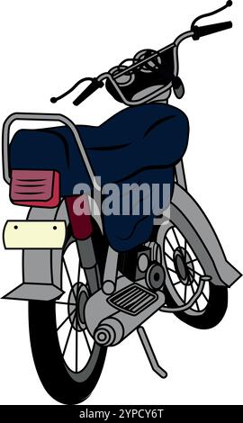 Pakistan Honda CD 70 moto, illustration vectorielle avec fond isolé. illustration vectorielle graphique de motocycle vintage. Moto rouge. Illustration de Vecteur