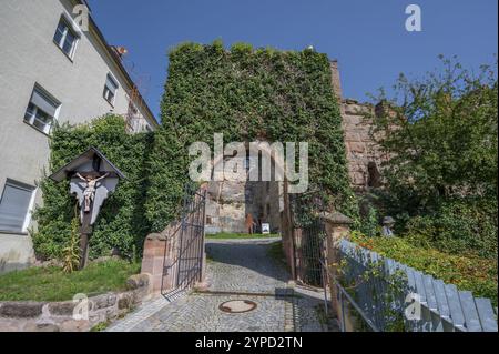 Ruines du château de Hilpoltstein, construit vers 1220 à 1230, Maria-Dorothea-Strasse 5, 7, Hiltpoltstein, moyenne Franconie, Bavière, Allemagne, Europe Banque D'Images