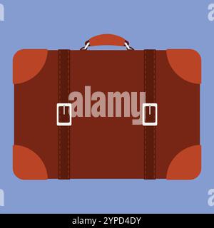 Icône de vecteur de sac de voyage. illustration de sac en cuir de voyage de vacances. icône de bagage de voyage. Illustration de Vecteur