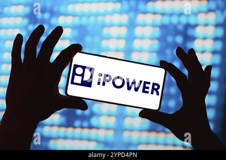 20 mai 2024, Brésil. Dans cette illustration photo, le logo iPower Inc. est affiché sur l'écran d'un smartphone Banque D'Images