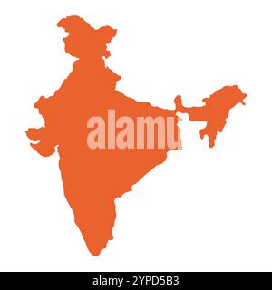 Carte du vecteur d'icône Inde. Vecteur plat d'illustration de carte de l'Inde. Vecteur d'icône de carte indienne Illustration de Vecteur