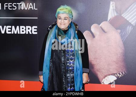 Turin, le photocall du film AmicheMai au 42ème Festival du film de Turin. Sur la photo : Serra Yılmaz arrive au Media Center pour le tapis rouge du film Banque D'Images