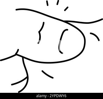 splinters illustration vectorielle d'icône de ligne d'accident de blessure domestique Illustration de Vecteur