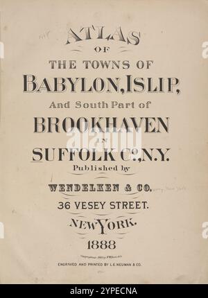 Atlas des villes de Babylone, Islip, et la partie sud de Brookhaven dans le Suffolk Co., N.Y. 1888 par L.E. Neuman & Co. Banque D'Images