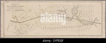 Plan no 2 du rapport du major Douglas sur le drainage d'une partie de la ville de Brooklyn. 1870 Banque D'Images