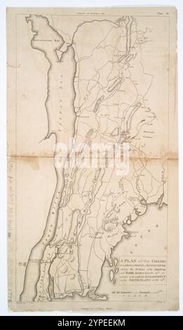 Un plan du pays de Frogs point à Croton River : repousser les positions des armées américaine et britannique du 12 octobre 1776 jusqu'à l'engagement sur les plaines blanches le 28 1807 par Lewis, Samuel, 1753 ou 1754-1822 Banque D'Images