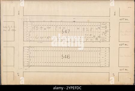 Central Park Plan d'urbanisme n° 6 : délimité par la 63e rue, la 5e avenue, la 61e rue et la 6e avenue 1853 Banque D'Images