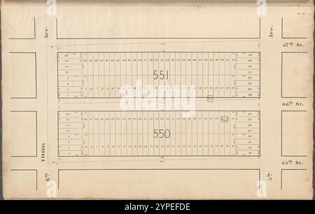 Central Park Plan d'urbanisme n° 12 : délimité par la 67e rue, la 5e avenue, la 65e rue et la 6e avenue 1853 Banque D'Images