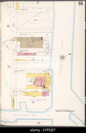 Brooklyn V. 4, plate No. 56 [Map Bounded by Pequot réunis, Newtown Creek, Whale Creek canal, Paidge Ave.] 1884 - 1936 Banque D'Images