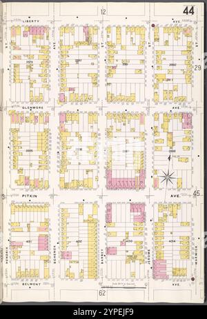 Brooklyn V. 8, plate No. 44 [Map Bounded by Liberty Ave., Warwick préparé, Belmont Ave., Hendrix préparé] 1884 - 1936 Banque D'Images