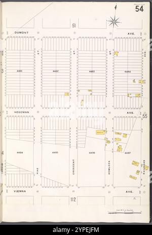 Brooklyn V. 8, plate No. 54 [carte délimitée par Dumont Ave., Railroad Ave., Vienna Ave., Euclid Ave.] 1884 - 1936 Banque D'Images