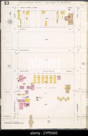 Brooklyn V. 10, plate No 63 [carte bornée par E. New York Ave., Albany Ave., Kingston Ave.] 1884 - 1936 Banque D'Images