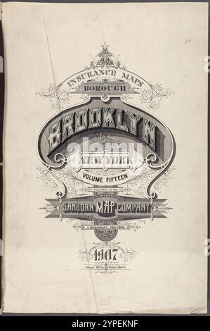 Cartes d'assurance de la ville de Brooklyn de New York volume quinze. Publié par le Sanborn MAP co. 11, Broadway, New York. 1907. 1884 - 1936 Banque D'Images