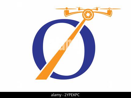 Lettre initiale O Drone logo concept pour la photographie modèle de vecteur de symbole Illustration de Vecteur