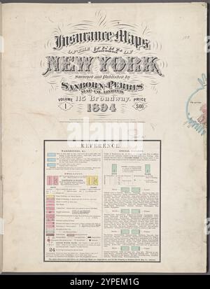 Cartes d'assurance de la ville de New York. Arpenté et publié par Sanborn-Perris Map Co., Limited. 115 Broadway, 1894. Volume 1. 1894 Banque D'Images