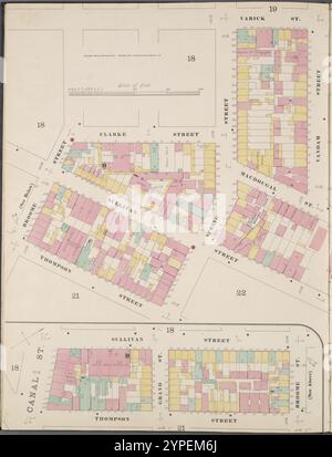 Manhattan, V. 1, double page plate No. 20 [Map Bounded by Varick réunis, Houston réunis, Sullivan réunis, Thompson réunis, Broomr réunis, Clarke.] 1894 Banque D'Images