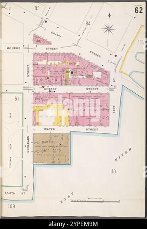 Manhattan, V. 1, plate No. 62 [Map Bounded by Grand offert, East River, Corlears réunis] 1884 - 1936 Banque D'Images