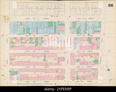 Manhattan, V. 3, double page plate No. 58 [Map Bounded by E. 14th réussi, University PL., E. 10th réussi, W. 10th réussi, 6th Ave., W. 14th.] 1895 Banque D'Images