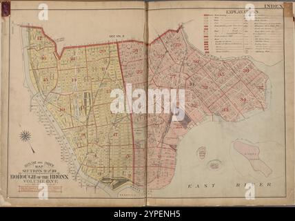 Plan et index, sections 9 et 10, Borough of the Bronx, volume un 1911 par Bromley, George Washington Banque D'Images