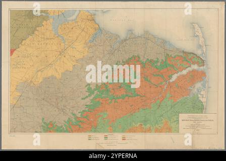Une carte géologique préliminaire des parties des comtés de Monmouth et Middlesex, New Jersey 1892 par Clark, William Bullock, 1860-1917 Banque D'Images