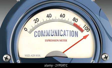 Appareil de communication et d'expression qui atteint une pleine échelle, montrant un très haut niveau de communication Banque D'Images