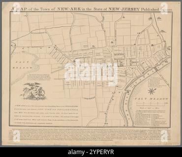 Une carte de la ville de New-Ark dans l'État du New Jersey publiée en 1806 1891 Banque D'Images