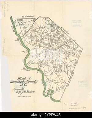 Carte du comté de Marlboro, S.C. 1897 par Parker, J. R. Banque D'Images