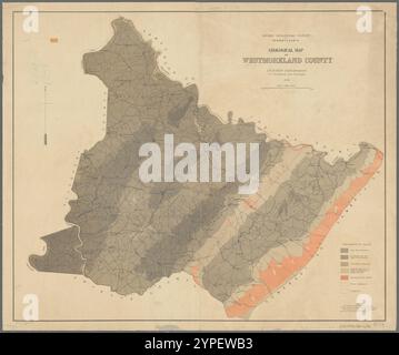 Carte géologique du comté de Westmoreland 1878 par Lesley, J. P. (J. Peter), 1819-1903 Banque D'Images