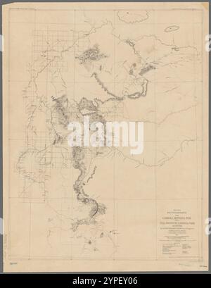 Carte d'une reconnaissance de Carroll, Montana ter. Au parc national de Yellowstone et retour 1876 par Ludlow, William, 1843-1901 Banque D'Images