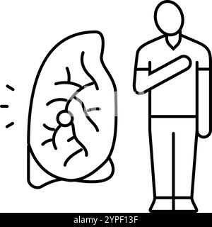 illustration du vecteur de la ligne d'icône de la maladie pulmonaire obstructive chronique Illustration de Vecteur