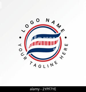 Conception de logo concept graphique créatif vecteur premium image stock graphique trois swoosh wave initial E font circle Connect monogram typographie sport tech Illustration de Vecteur