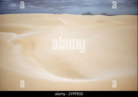 Dunes de sable blond à Deserto de Viana, Boa Vista, Cap Vert Banque D'Images