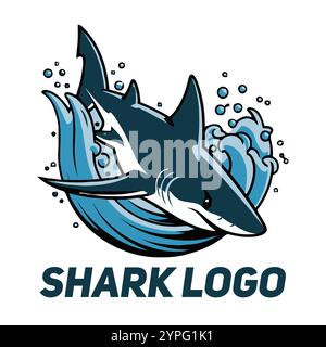 Logo Shark, logo Ocean Shark, logo Minimalist Shark, logo Modern Shark, logo Creative Shark, logo de requin abstrait, logo de requin gras, logo de requin élégant Illustration de Vecteur