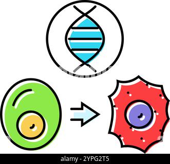 illustration vectorielle d'icône de couleur de cryptogénétique d'interférence arn Illustration de Vecteur