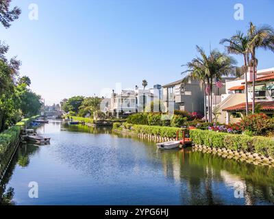 Vieux canaux de Venise, construit par Abbot Kinney en Californie, belle zone de vie Banque D'Images