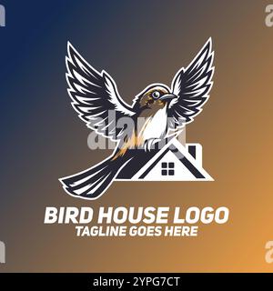 Logo Bird House, logo Bird Nest, Design créatif Bird House, logo minimaliste Bird House, illustration abstraite Bird Home, emblème d'abri pour oiseaux, moderne Illustration de Vecteur