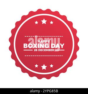 Boxing Day, 26 décembre., soldes de Boxing Day avec rouge, fond, bannière, affiche ou dépliant design, Boxing Day, 26 décembre. Illustration de Vecteur