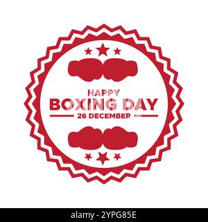 Boxing Day, 26 décembre., soldes de Boxing Day avec rouge, fond, bannière, affiche ou dépliant design, Boxing Day, 26 décembre. Illustration de Vecteur